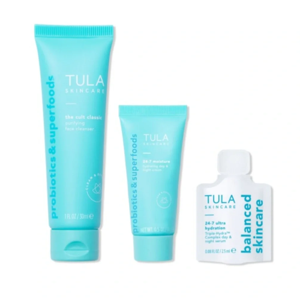TULA 3p Cleanser Moisturizer Serum $50 Value NIP